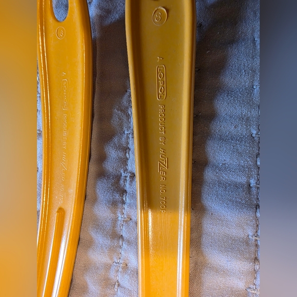 Vintage Kitchen Spoons and Slotted Utensils - Yellow, Blue, cream - Picture 3 of 5